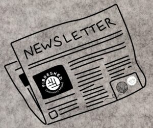 black and white line drawing of a newspaper